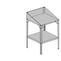 Ocelový regál LANITPLAST 60x60x41/81 cm dvoupolicový stříbrný GSE3 LG2712