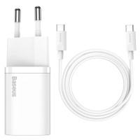 Nabíječka Baseus Super Si Quick Charger 1C 25W with USB-C cable for USB-C 1m (white)