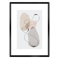 Dekoria Plakát Abstract Lines I, 21 x 30 cm, Ramka: Czarna