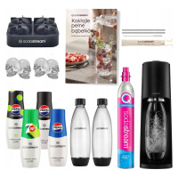 Saturátor SodaStream Terra černý 2 lahve válec sirupy 4x440ml +bonus