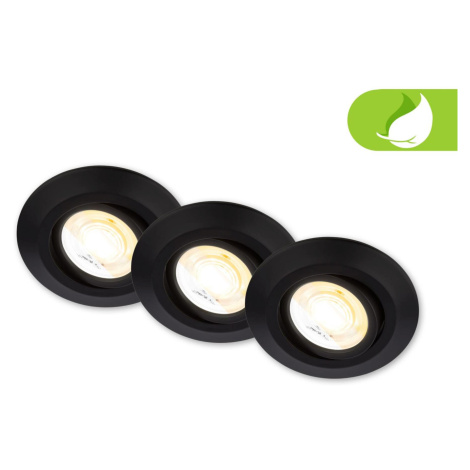 BRILONER Klira 3ks sada LED vestavné bodové svítidlo 230V, stmívatelné, nastavitelné, černé 7587