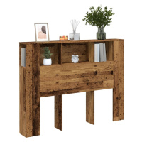 vidaXL Čelo postele s úložným prostorem old wood 140 x 18,5 x 102,5 cm