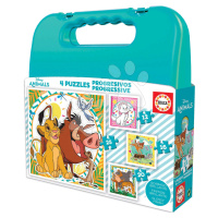 Puzzle Disney Animals v kufříku Progressive Educa 12-16-20-25dílné