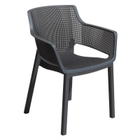 Tmavě šedá plastová zahradní židle Elisa – Keter