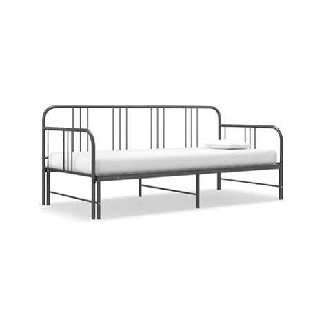 Shumee Rám vysouvací postele/pohovky šedý kovový 90×200 cm, 324754