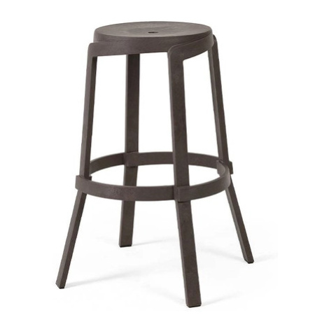 Barová stolička STACK MAXI — plast, hnědá, nosnost 200 kg NARDI