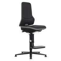 bimos Průmyslová otočná židle NEON ESD, patky, stupínek pro nohy, permanentní kontakt, látka, še