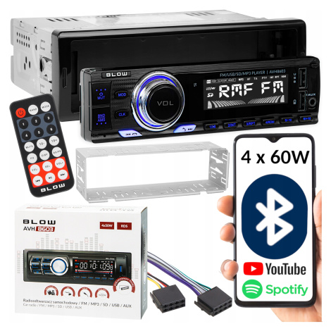 Autorádio 1DIN Rds Bluetooth Usb Aux Mikrofon Dálkové Ovládání Odnímatelný Panel