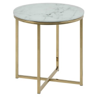Konferenční stolek Alisma white/golden 50x42