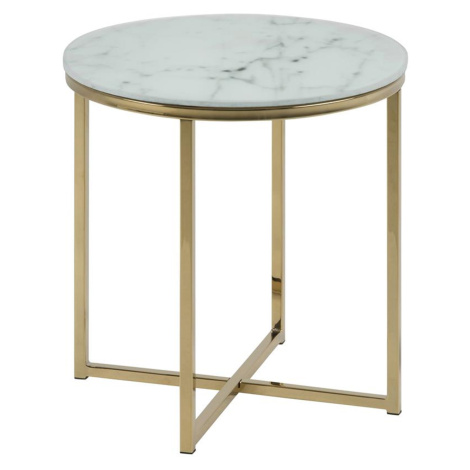 Konferenční stolek Alisma white/golden 50x42 Actona