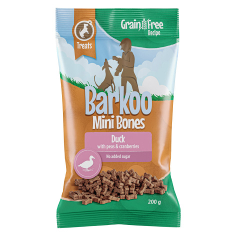 Výhodné balení Barkoo Mini Bones (semi–moist) 4 x / 8 x 200 g – receptura bez obilovin - s kachn