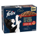 Felix Deliciously Sliced Tasty Shreds multipack hovězí, kuře, kachna a krůta v želé 12 × 80 g