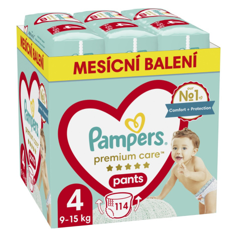 Pampers Premium Care Pants vel. 4 9–15 kg plenkové kalhotky 114 ks