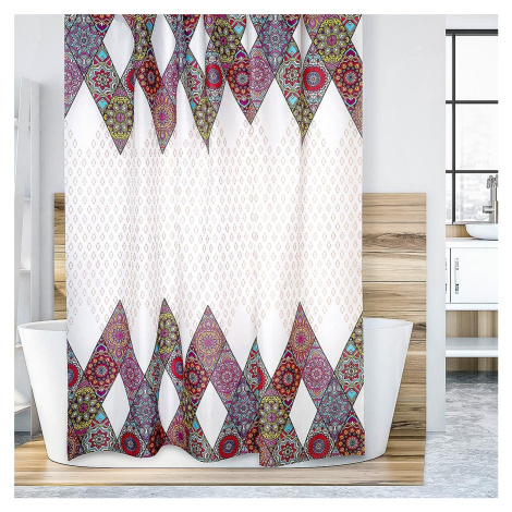 Bellatex koupelnový závěs RŮŽOVÁ MANDALA, 180x200cm