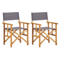 Režisérské židle 2 ks masivní akáciové dřevo 45947