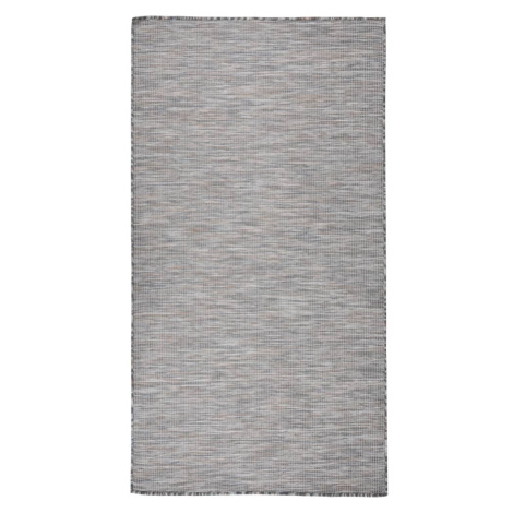 vidaXL Venkovní hladce tkaný koberec 80 x 150 cm hnědý a modrý