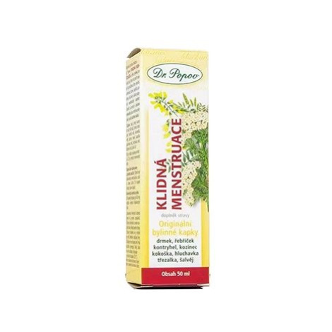 Dr.Popov Klidná menstruace, originální bylinné kapky 50 ml