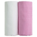 Sada 2 bavlněných osušek v bílé a růžové barvě T-TOMI Tetra, 90 x 100 cm
