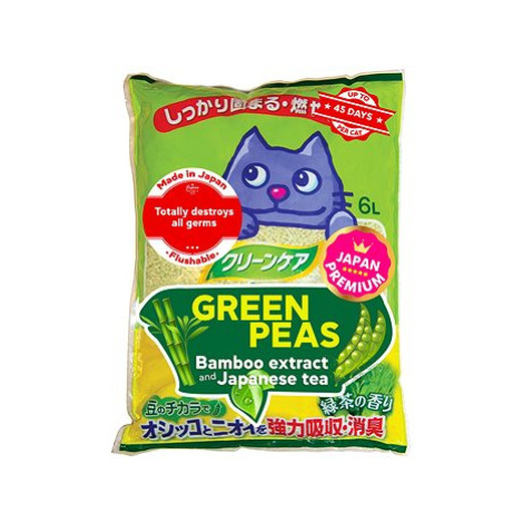 Japan Premium Rostlinná podestýlka Zelený hrášek s extraktem z bambusu a japonského čaje 6 l