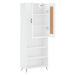 vidaXL Skříň highboard lesklá bílá 69,5 x 34 x 180 cm kompozitní dřevo