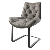 DELIFE Jídelní židle Taimi-Flex šedá vintage konzolová podnož plochá černá