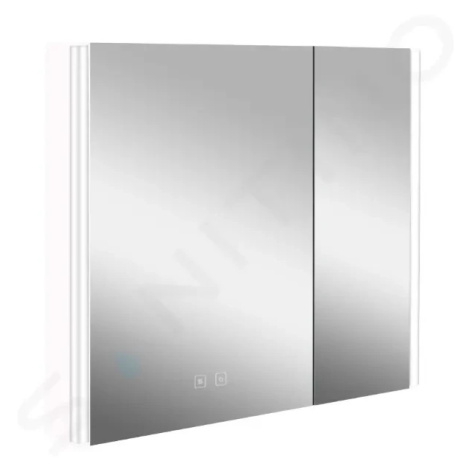 Kielle Arkas I Zrcadlová skříňka s LED osvětlením, vyhříváním a USB portem, 80x70x13 cm, bílá 50