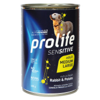 Prolife Dog Grain Free Sensitive Adult Medium/Large Rabbit & Potato - 12 x 400 g