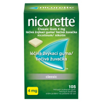 Nicorette Classic Gum 4 mg léčivá žvýkací guma 105 žvýkaček