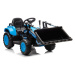 mamido  Dětský elektrický traktor s radlicí a přívěsem modrý