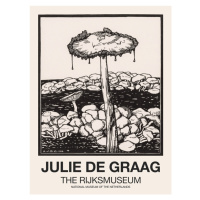 Obrazová reprodukce Dripping Mushroom (Graphic Black)  - Julie De Graag, 30 × 40 cm