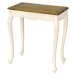 Estila Provence vyřezávaný příruční stolek Preciosa v krémově bílé barvě s přírodně hnědou desko