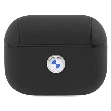 Pouzdro BMW AirPods Pro 2 cover black Geniune Leather Silver Logo (BMAP2SSLBK)