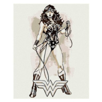 Wonder Woman černobílý plakát II, 40×50 cm, vypnuté plátno na rám