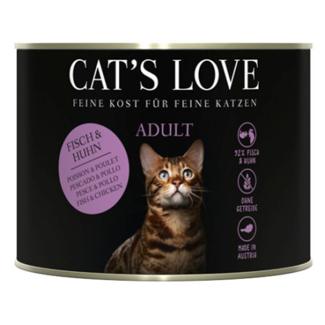 Cat's Love konzerva, ryba a kuřecí s petrželí a lososovým olejem 6× 200 g