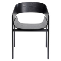 KARE Design Černá židle s područkami Biarritz