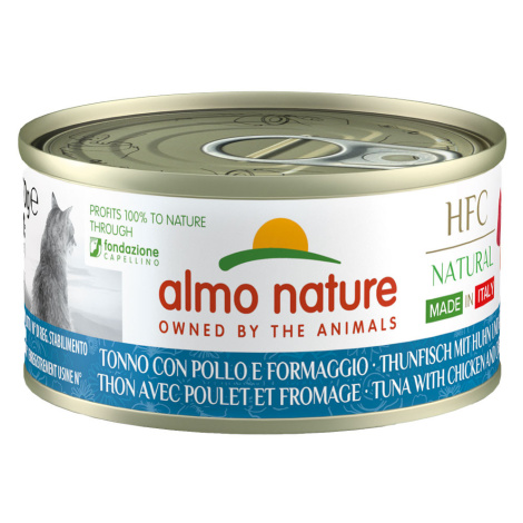 Almo Nature HFC Natural Made in Italy 6 x 70 g - tuňák, kuřecí a sýr Almo Nature Holistic