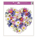 Okenní fólie srdce z květů 30 x 33,5 cm srdce barevné
