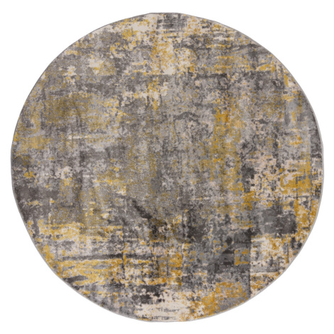 Flair Rugs koberce Kusový koberec Cocktail Wonderlust Grey/Ochre kruh - 160x160 (průměr) kruh cm
