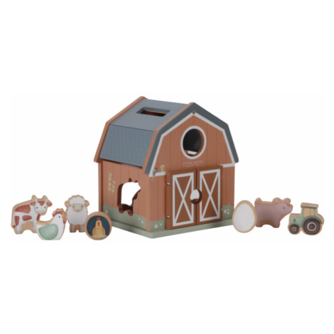LITTLE DUTCH - Domeček s vkládacími tvary dřevěný Farma