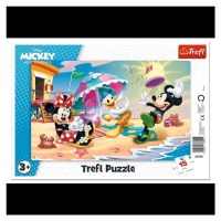 Trefl Puzzle Mickey Mouse a Minnie - Zábava na pláži / 15 dílků