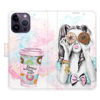 iSaprio flip pouzdro Donut Worry Girl pro iPhone 14 Pro Max