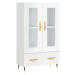 vidaXL Skříň highboard lesklá bílá 69,5 x 31 x 115 cm kompozitní dřevo