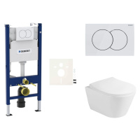 Cenově zvýhodněný závěsný WC set Geberit do lehkých stěn / předstěnová montáž+ WC Glacera Ava SI