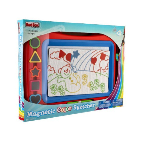 Magnetická tabulka barevná + razítka 5ks plast 43x30cm v krabici Teddies