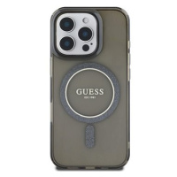 Guess IML Glitter Ring MagSafe Zadní Kryt pro iPhone 16 Pro Max Black