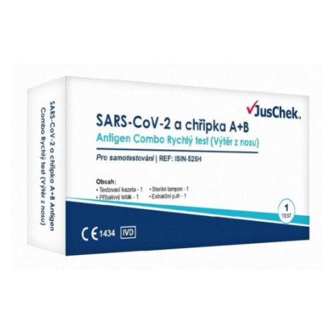 JusChek SARS-CoV-2 a chřipka A/B antigen.test 1ks