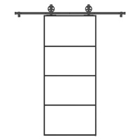 vidaXL Posuvné dveře s kováním 90x205 cm ESG sklo a hliník