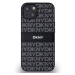 Zadní kryt DKNY PU Leather Repeat Pattern Tonal Stripe pro Apple iPhone 14, černá