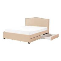 BELIANI postel s úložným prostorem MONTPELLIER 160 × 200 cm, béžová