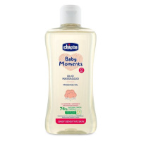 CHICCO - Olej masážní s bavlnou a vitamínem E Baby Moments Sensitive 74 % přírodních složek  200